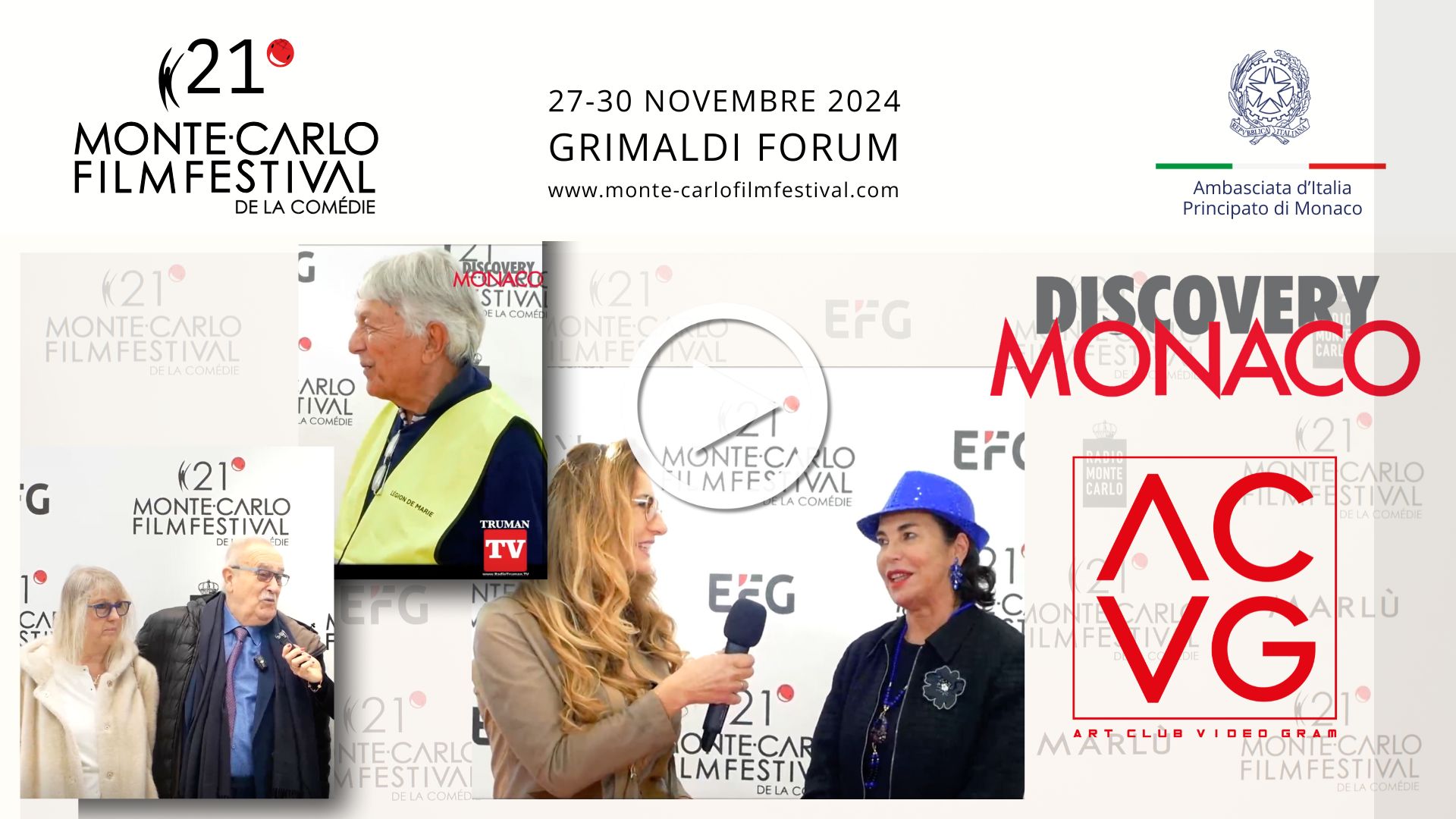 2024 Monte-Carlo Film Festival de la Comédie. Interviste. Discovery Monaco. Serie Art Club Videogram.Intervista alla Giuria popolare