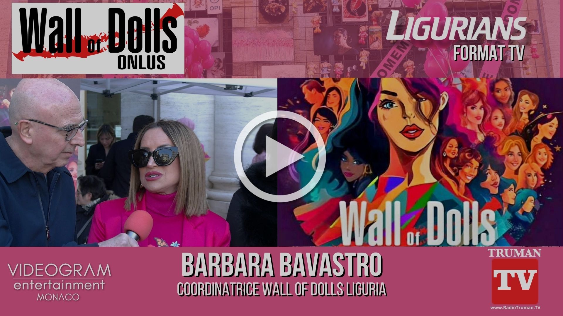 Format Ligurians Intervista a Barbara Bavastro coordinatrice Wall of Dolls;  Enrico Costa Assessore
