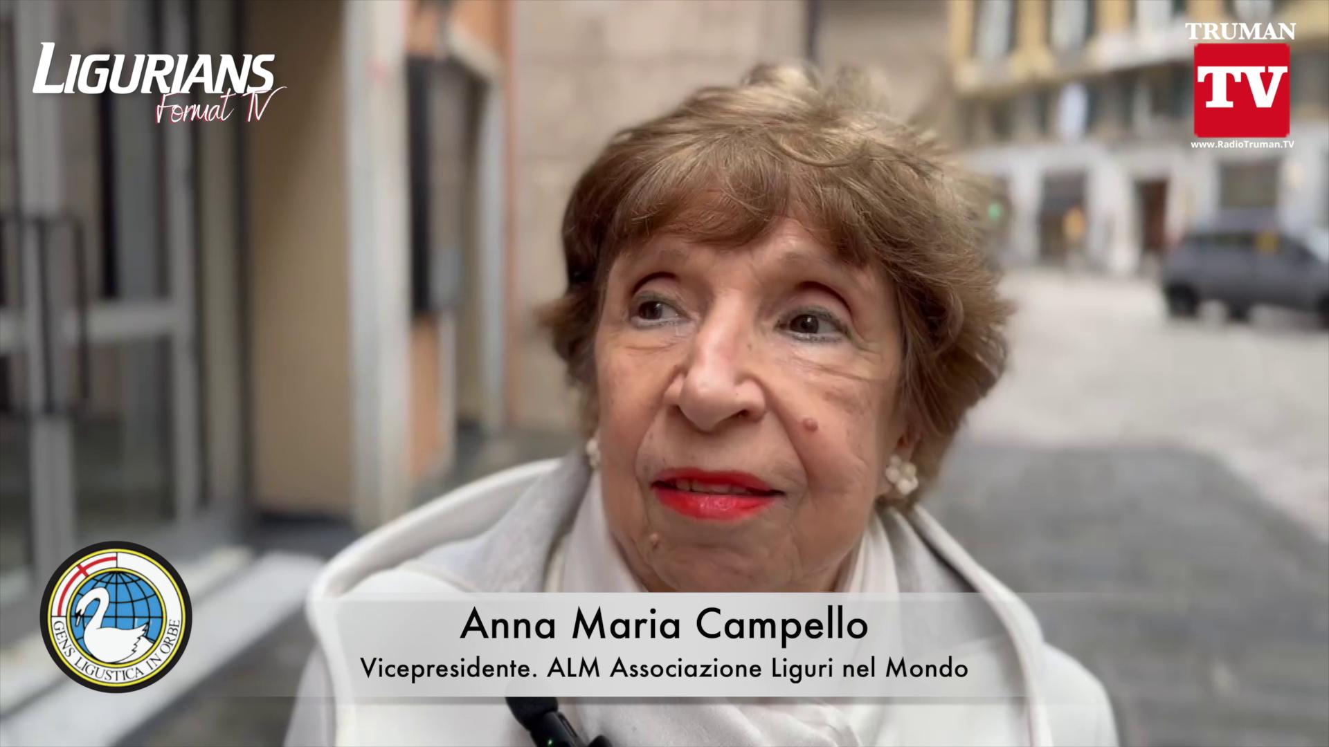 Anna Maria Campello.Puntata Reportage Ligurians streaming ALM sede condivisa con Città Metropolitana Genova